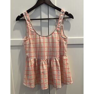 Lucca Couture women babydoll open back top size XS beige orange